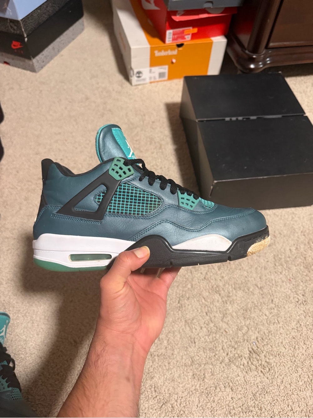 Jordan 4 Retro Teal and Mint Men's Sneakers